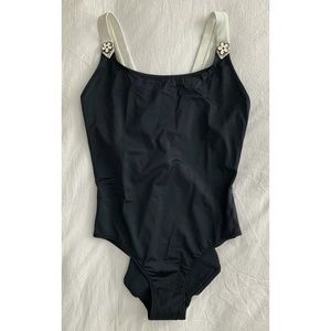 Solid & Striped Lucy Flower Black One Piece A3